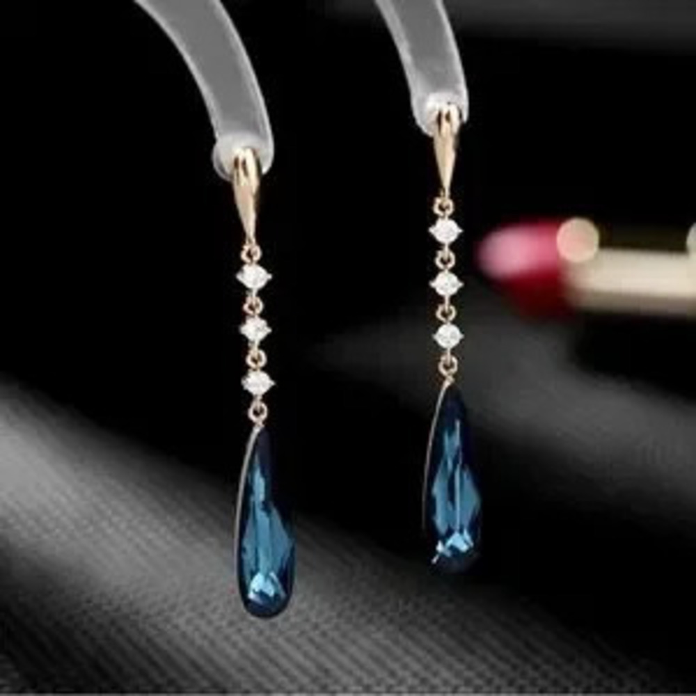 Delicate Blue Drop Earrings